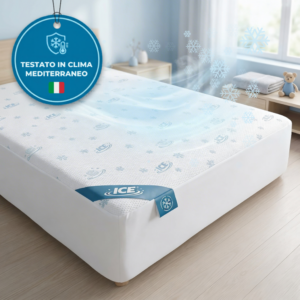 coprimaterasso matrimoniale rinfrescante marivor ice – viscosa premium traspirante, angoli elasticizzati, lavabile oeko tex made in italy